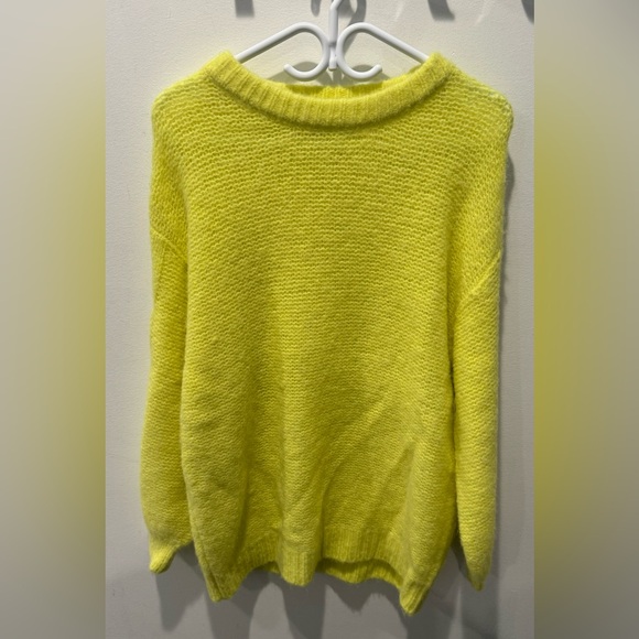 Smash + Tess Sweaters - Smash + Tess Women's Cowl Neck Sweater in Bright Neon Yellow